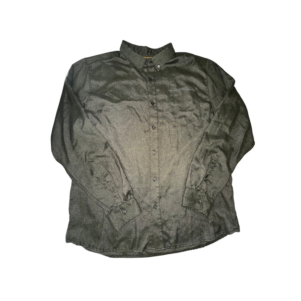 The North Face Green Flannel Long‎ Sleeve Button Down Shirt Mens X-Large Hiking
